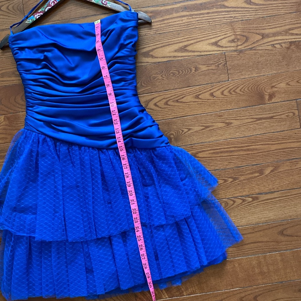 💙🦋Vintage blue prom/formal mini dress handmade womens/youth/junior size 6. - Picture 13 of 15